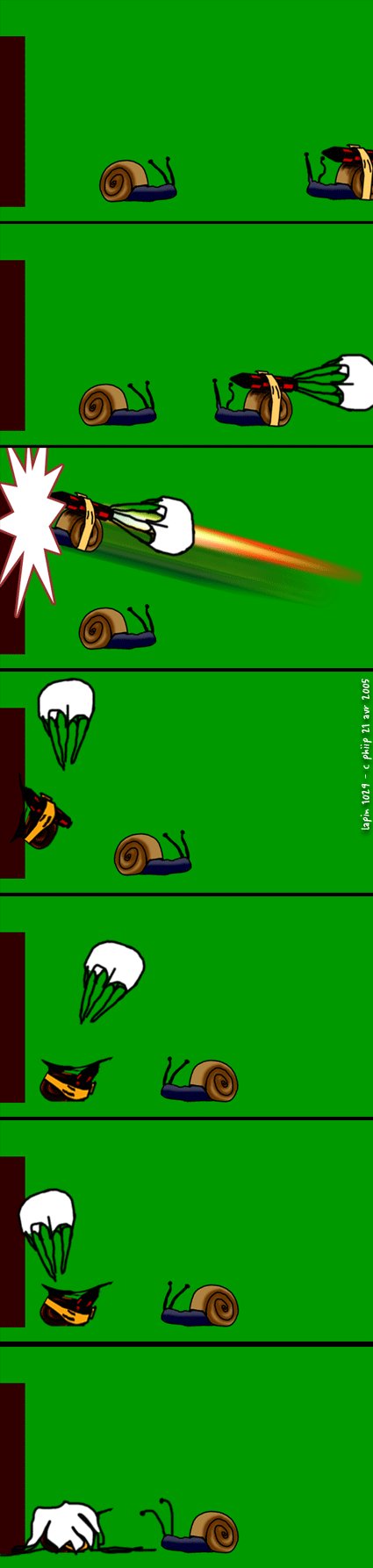 les escargots géants en parachute